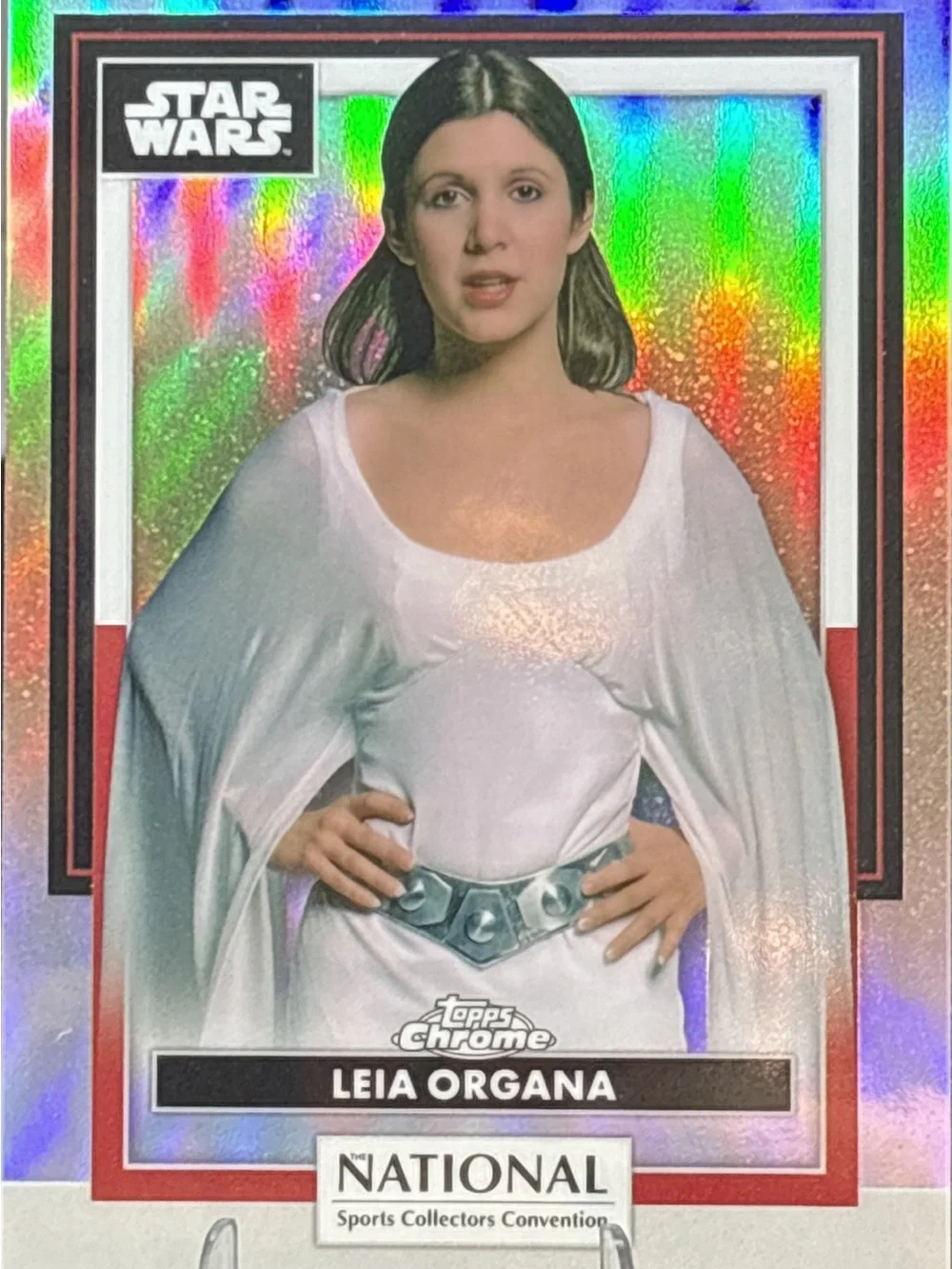 Topps Chrome Star Wars Leia Organa Card - Nationals LE Print Holo Foil